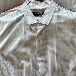 Topman stretch skinny fit suit shirt